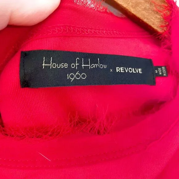 House of Harlow x Revolve Anisha Fringe Dress in Red, Size Medium - Picture 4 of 6